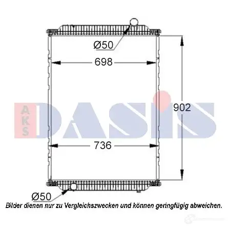 Радиатор охлаждения двигателя AKS DASIS 873274 4044455476375 390014s RCO6 VGZ