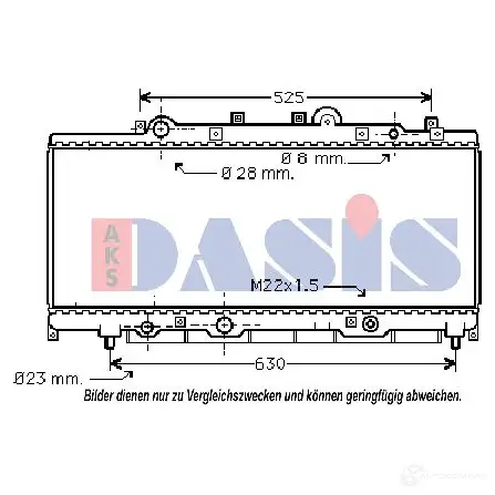Радиатор охлаждения двигателя AKS DASIS W7I4 E4 4044455189411 872763 300560n