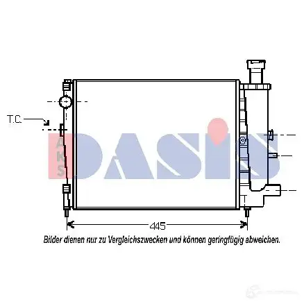 Радиатор охлаждения двигателя AKS DASIS 866924 4044455172413 AXE T1 060360n