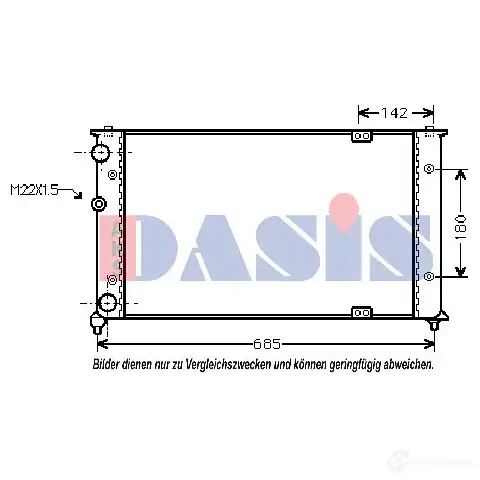 Радиатор охлаждения двигателя AKS DASIS 040015n F MAI7G 865961 4044455204268