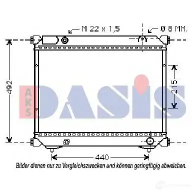 Радиатор охлаждения двигателя AKS DASIS 63I X9 872858 320370n 4044455189732