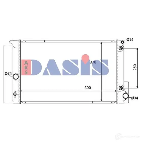 Радиатор охлаждения двигателя AKS DASIS 4044455677253 210266n 871715 VX CDS8P