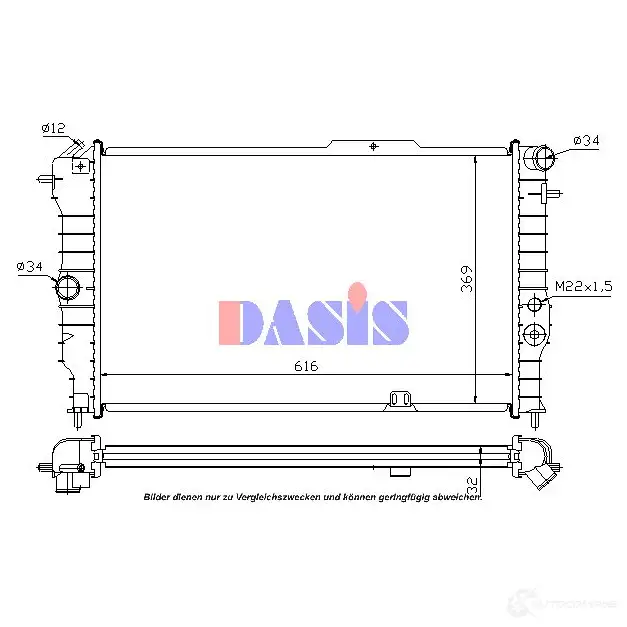 Радиатор охлаждения двигателя AKS DASIS 4044455205654 6108850 OICM X8 151191n