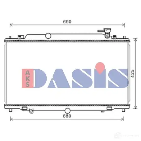 Радиатор охлаждения двигателя AKS DASIS 110092n 4044455682998 868714 0QPYE WL изображение 0