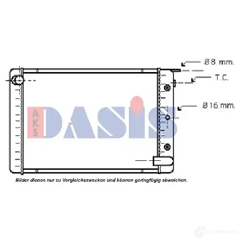 Радиатор охлаждения двигателя AKS DASIS 4044455188421 6108992 YE4 BPK 220770n