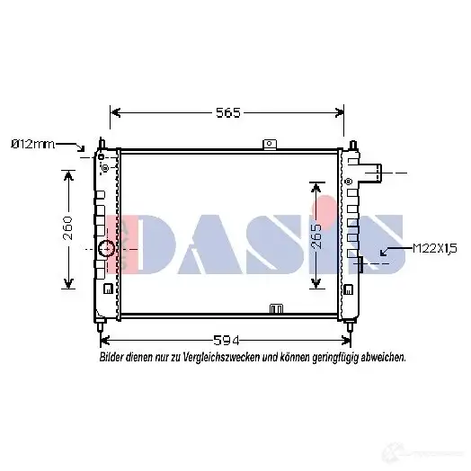 Радиатор охлаждения двигателя AKS DASIS AZY LM 4044455181552 870228 150280n