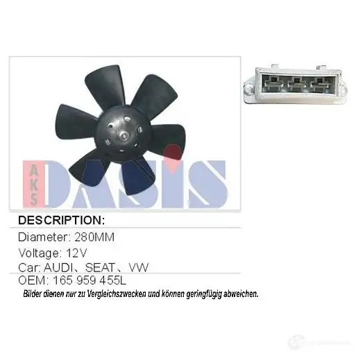 Вентилятор радиатора AKS DASIS 048070n RLP 71Y2 866336 4044455304852 изображение 0