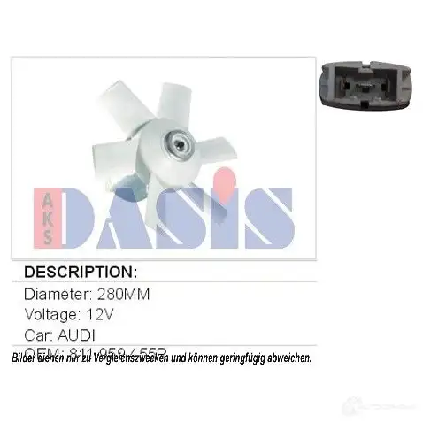 Вентилятор радиатора AKS DASIS 874094 F41I35 H 4044455307198 488020n изображение 0