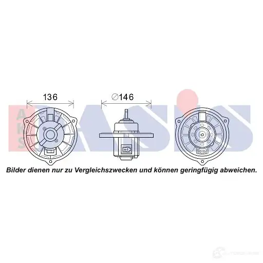Вентилятор радиатора AKS DASIS 518097n 4044455676805 4 JY7HYM 874562