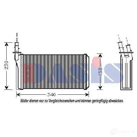 Радиатор печки, теплообменник AKS DASIS 872781 N9JBT P 4044455268956 309020n