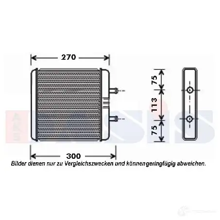 Радиатор печки, теплообменник AKS DASIS 873582 4044455473589 409003n SG85 P изображение 0