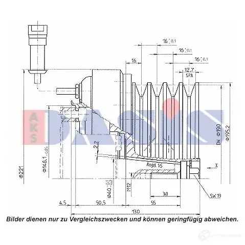 Шкив компрессора кондиционера AKS DASIS 1423287764 851215n L BGMJ7 4044455372202