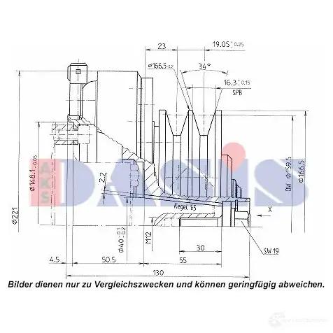 Шкив компрессора кондиционера AKS DASIS 1423287742 4044455371793 1WHZ Z 851169n - Изображение 1
