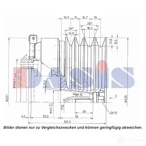 Шкив компрессора кондиционера AKS DASIS 4044455373261 851326n KSOE ZMN 1423287826