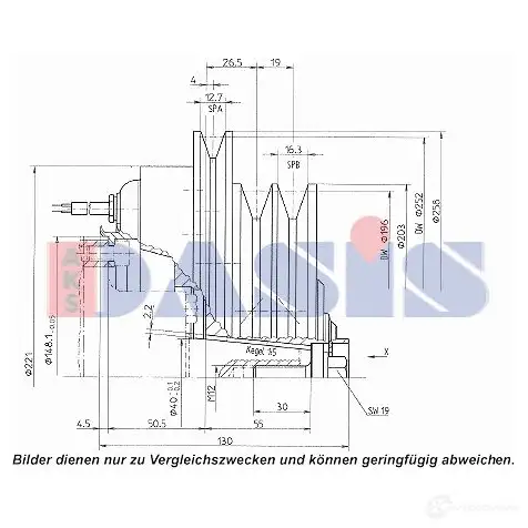Шкив компрессора кондиционера AKS DASIS P B8GK 4044455372707 851268n 1423287792