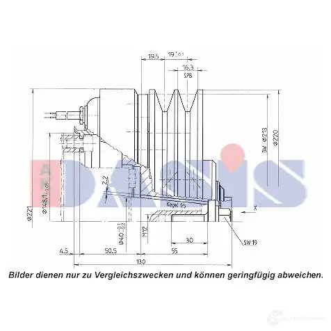 Шкив компрессора кондиционера AKS DASIS 4044455372783 1423287799 851276n YDF5 7