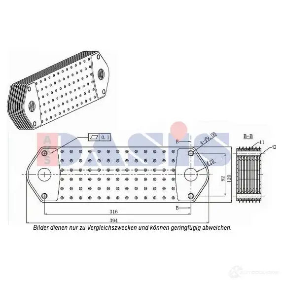 Масляный радиатор двигателя AKS DASIS 276003n 4044455557418 872482 84 LAMF