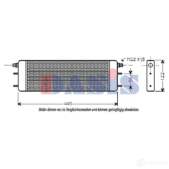 Масляный радиатор двигателя AKS DASIS 869197 126190n TY ZOS 4044455283270