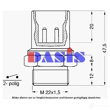 Датчик вентилятора радиатора AKS DASIS 4044455704164 752011n 1423287109 B 5D8S1