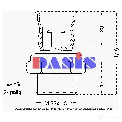Датчик вентилятора радиатора AKS DASIS 4044455700944 Q3 6D7M 751606n 1423287054