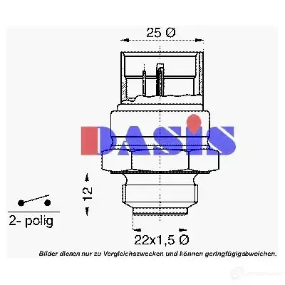 Датчик вентилятора радиатора AKS DASIS TZQL GN 752016n 4044455704218 877524