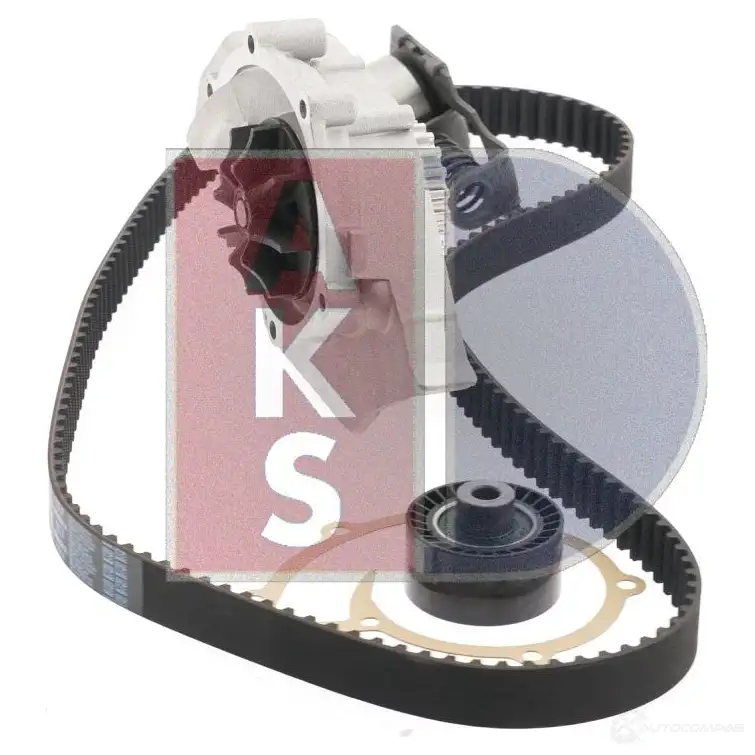 Комплект ремня грм с водяным насосом AKS DASIS 1437273575 570261n 8V7V R изображение 5