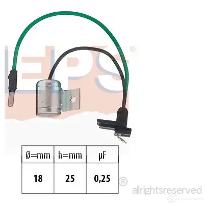 Конденсатор зажигания EPS 1130127 KW 630 127 3294039 FACET 0.0627