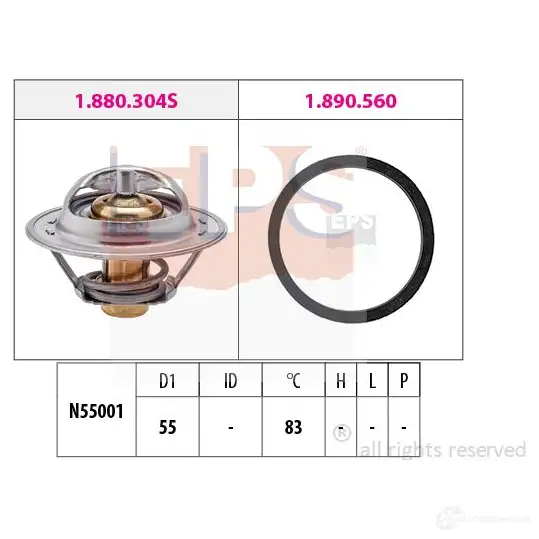 Термостат ож EPS FACET 7.8304 KW 580 304 1880304 3296916