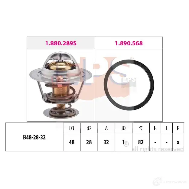 Термостат ож EPS KW 580 466 1880466 3297078 FACET 7.8466