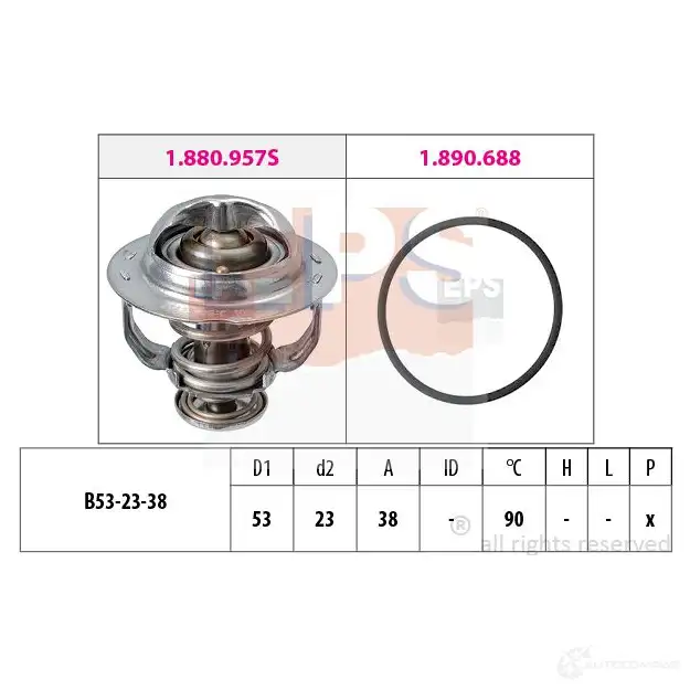 Термостат ож EPS 3297421 Kw 580 957 1880957 Facet 7.8957
