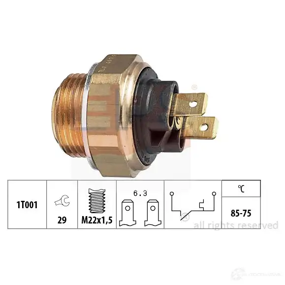 Термостат ож EPS FACET 7.8201S 3296813 KW 580 201S 1880201s изображение 0