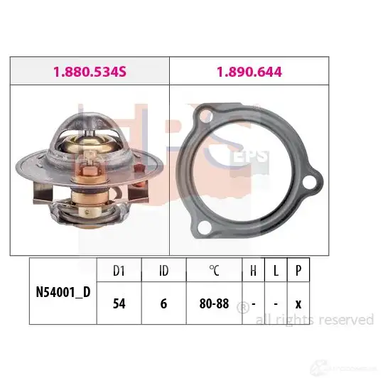 Термостат ож EPS 3297178 KW 580 587 1880587 FACET 7.8587 изображение 0