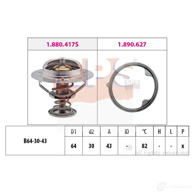 Термостат ож EPS 1880926 3297400 Kw 580 926 Facet 7.8926