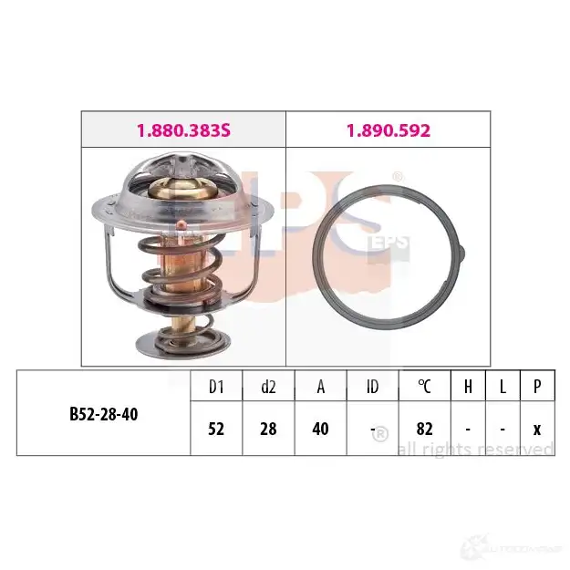 Термостат ож EPS 1880383 3297004 KW 580 383 FACET 7.8383