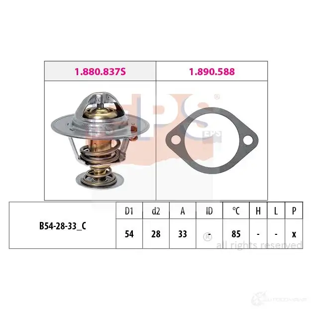 Термостат ож EPS 1880837 FACET 7.8837 KW 580 837 3297375