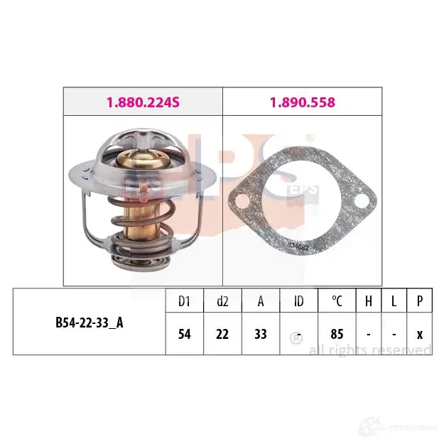 Термостат ож EPS 3296837 KW 580 224 1880224 FACET 7.8224