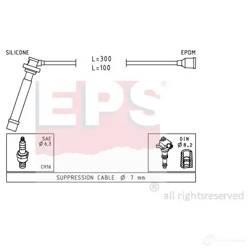 Высоковольтные провода зажигания, комплект EPS 3294557 1499013 FACET 4.7013 KW 358 013 изображение 0