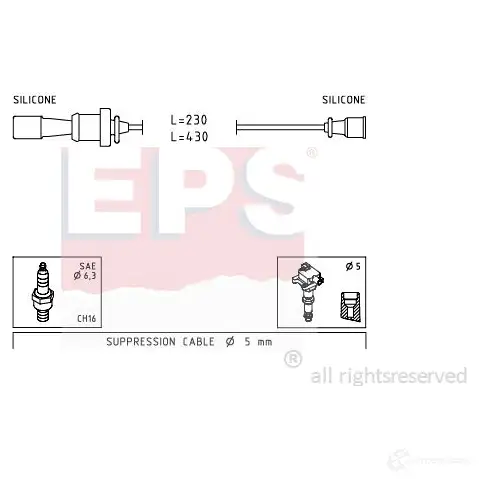 Высоковольтные провода зажигания, комплект EPS 3294598 KW 358 251 FACET 4.7251 1499251 изображение 0