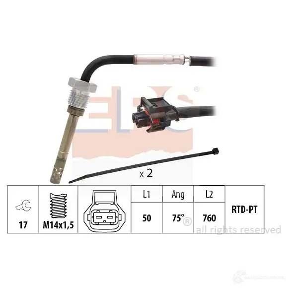 Высоковольтные провода зажигания, комплект EPS FACET 4.9002 1501002 KW 360 002 3294696 изображение 0