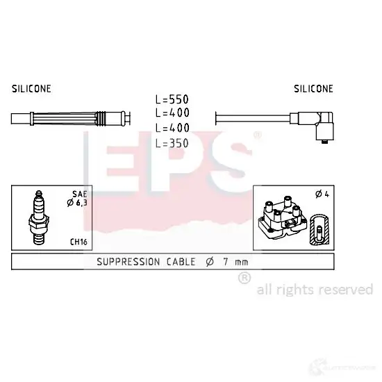 Высоковольтные провода зажигания, комплект EPS 1499229 KW 358 229 3294581 FACET 4.7229 изображение 0