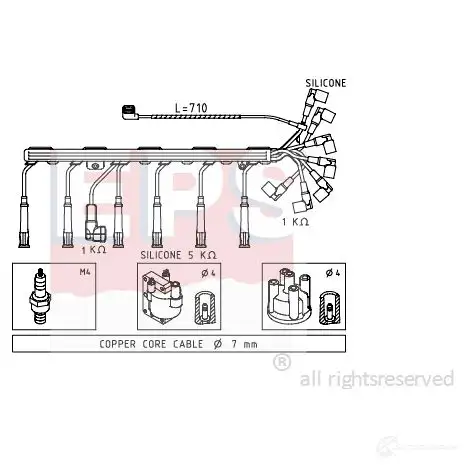 Высоковольтные провода зажигания, комплект EPS 3294640 KW 359 578 1500578 FACET 4.8578 изображение 0