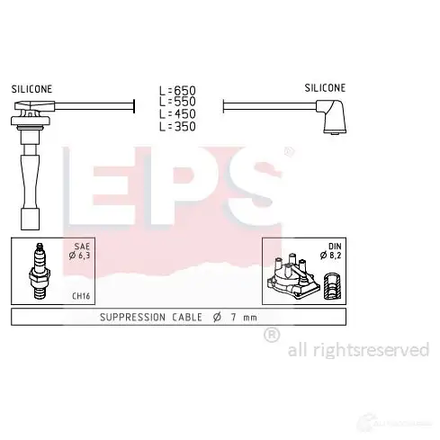 Высоковольтные провода зажигания, комплект EPS FACET 4.9709 3294829 1501709 KW 360 709 изображение 0