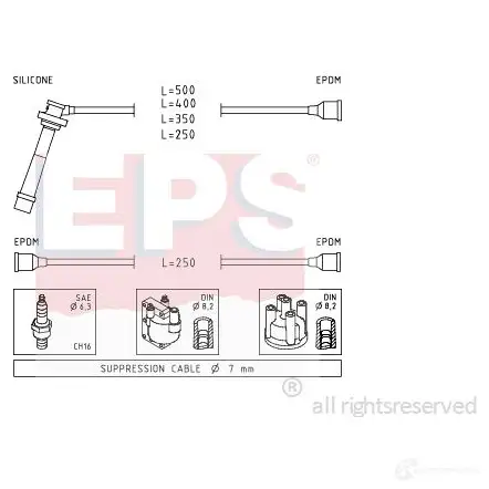 Высоковольтные провода зажигания, комплект EPS KW 358 004 FACET 4.7004 3294553 1499004 изображение 0