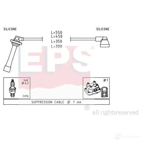 Высоковольтные провода зажигания, комплект EPS FACET 4.9739 1501739 3294839 KW 360 739 изображение 0