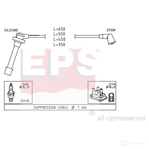 Высоковольтные провода зажигания, комплект EPS 1501399 FACET 4.9399 KW 360 399 3294737 изображение 0