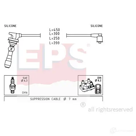 Высоковольтные провода зажигания, комплект EPS 1499255 3294601 KW 358 255 FACET 4.7255 изображение 0