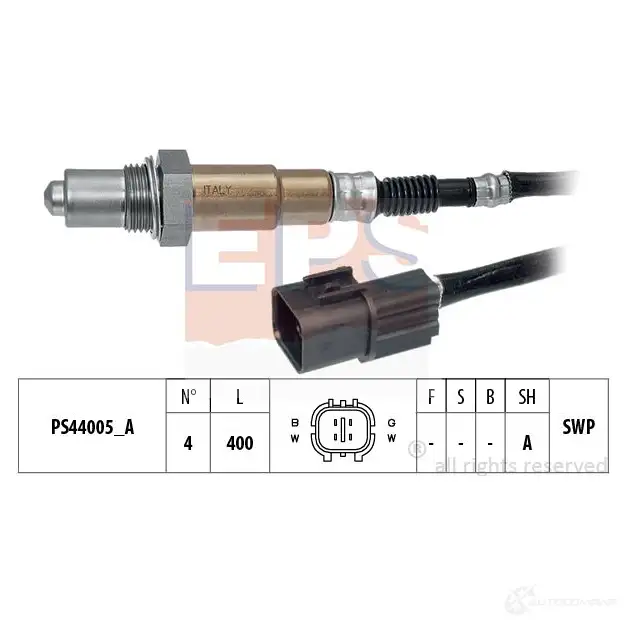 Лямбда зонд, кислородный датчик EPS KW 498 254 3299600 FACET 10.8254 1998254