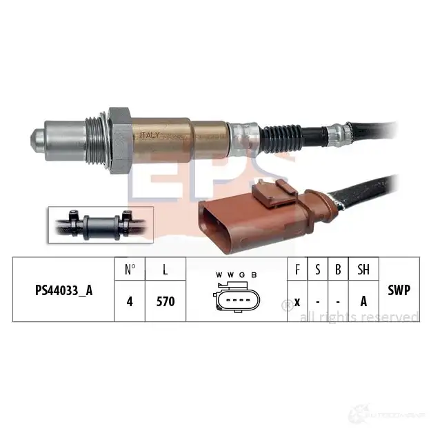 Лямбда зонд, кислородный датчик EPS 3299661 1998315 KW 498 315 FACET 10.8315
