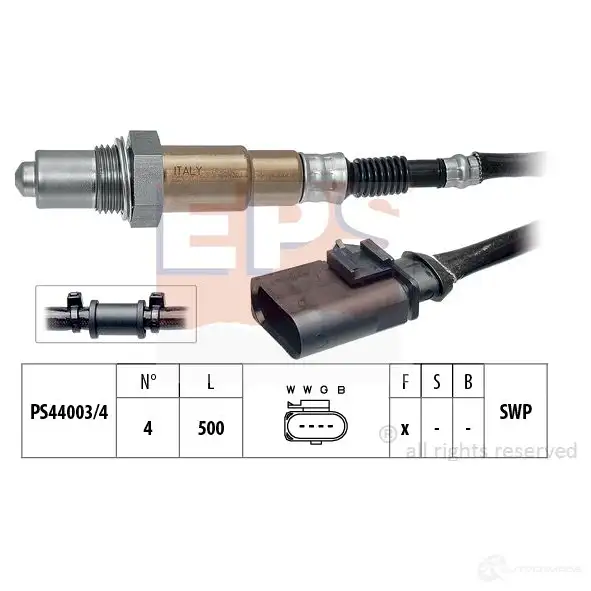 Лямбда зонд, кислородный датчик EPS 1998072 FACET 10.8072 3299491 KW 498 072 изображение 0