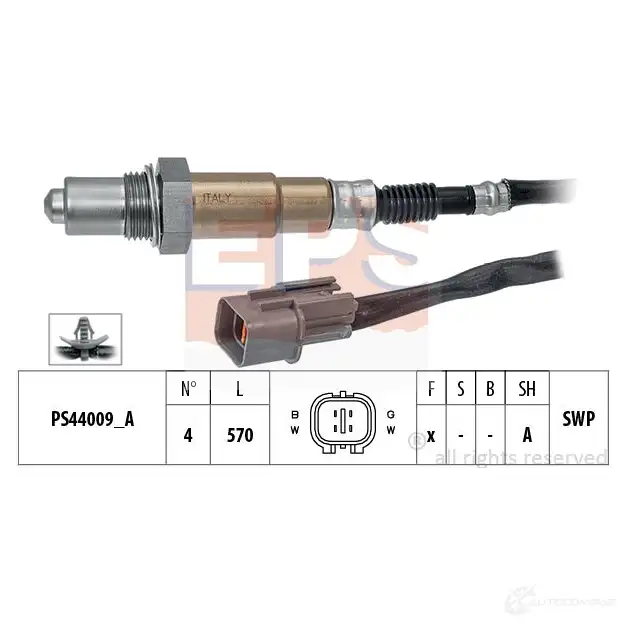 Лямбда зонд, кислородный датчик EPS KW 498 344 1998344 FACET 10.8344 3299690